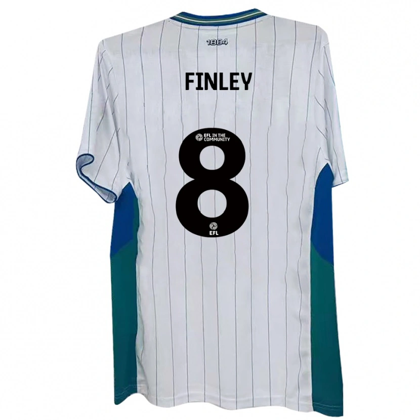 Danxen Bambino Maglia Sam Finley #8 Bianco Verde Blu Kit Gara Home 2025/26 Maglietta