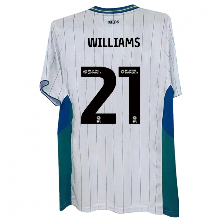 Danxen Bambino Maglia Josh Williams #21 Bianco Verde Blu Kit Gara Home 2025/26 Maglietta