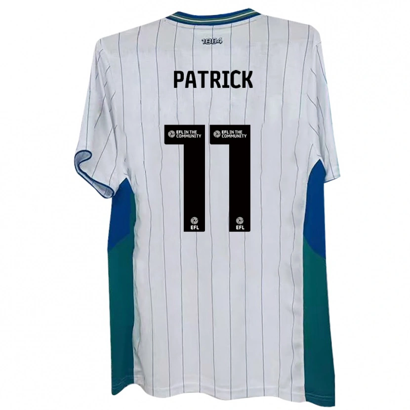 Danxen Bambino Maglia Omari Patrick #11 Bianco Verde Blu Kit Gara Home 2025/26 Maglietta
