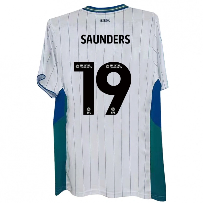 Danxen Bambino Maglia Harvey Saunders #19 Bianco Verde Blu Kit Gara Home 2025/26 Maglietta