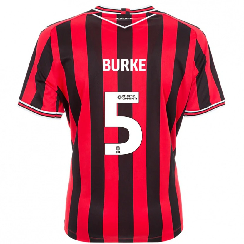 Danxen Bambino Maglia Harrison Burke #5 Rosso Nero Kit Gara Home 2025/26 Maglietta