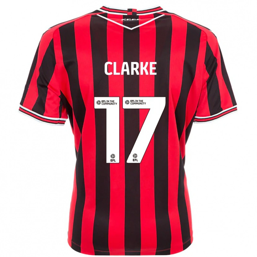 Danxen Bambino Maglia Courtney Clarke #17 Rosso Nero Kit Gara Home 2025/26 Maglietta