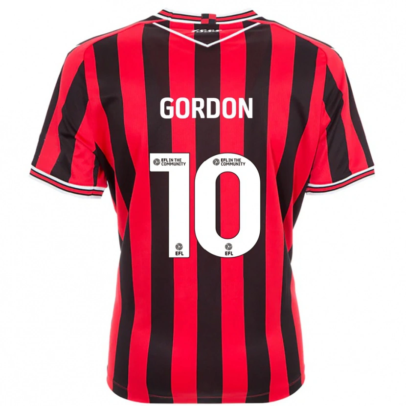 Danxen Bambino Maglia Josh Gordon #10 Rosso Nero Kit Gara Home 2025/26 Maglietta