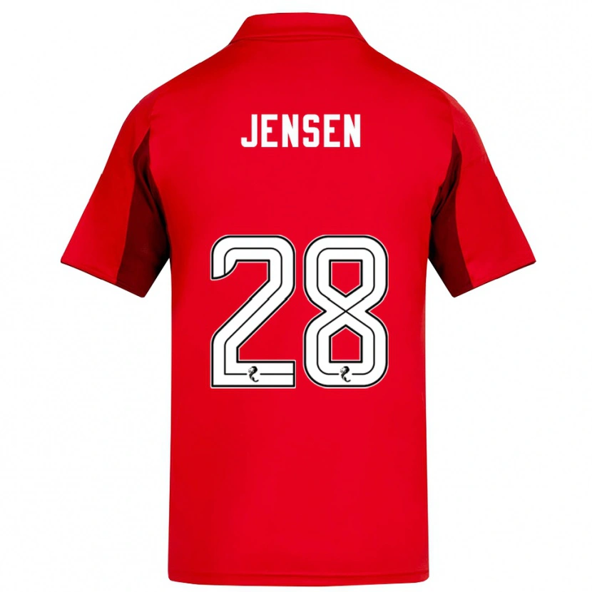 Danxen Bambino Maglia Alexander Jensen #28 Rosso Bordeaux Kit Gara Home 2025/26 Maglietta