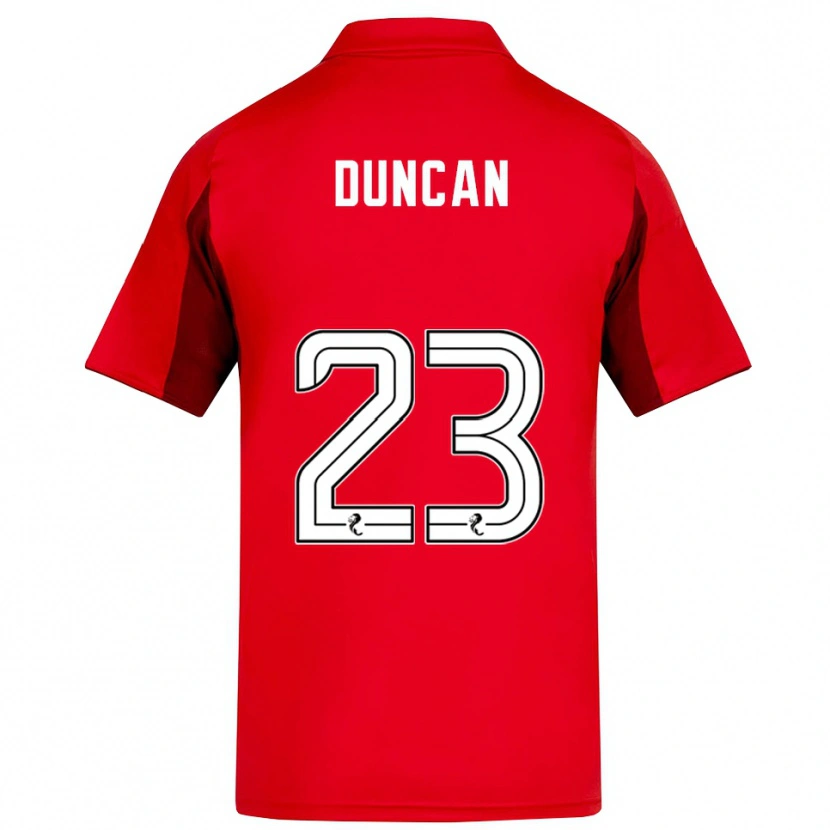 Danxen Bambino Maglia Ryan Duncan #23 Rosso Bordeaux Kit Gara Home 2025/26 Maglietta