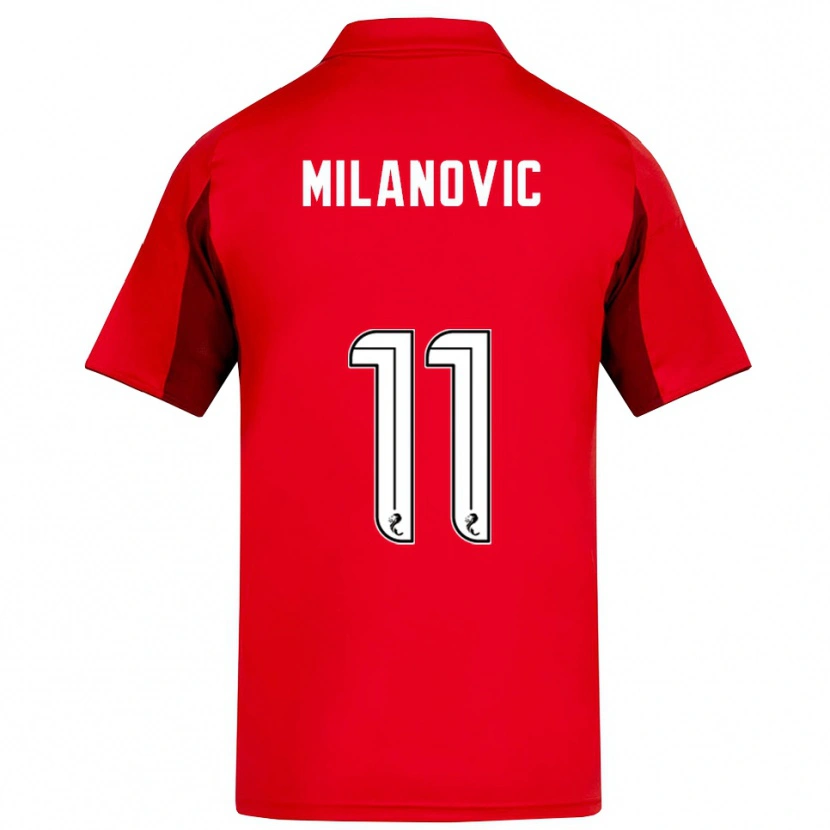 Danxen Bambino Maglia Nicolas Milanovic #11 Rosso Bordeaux Kit Gara Home 2025/26 Maglietta