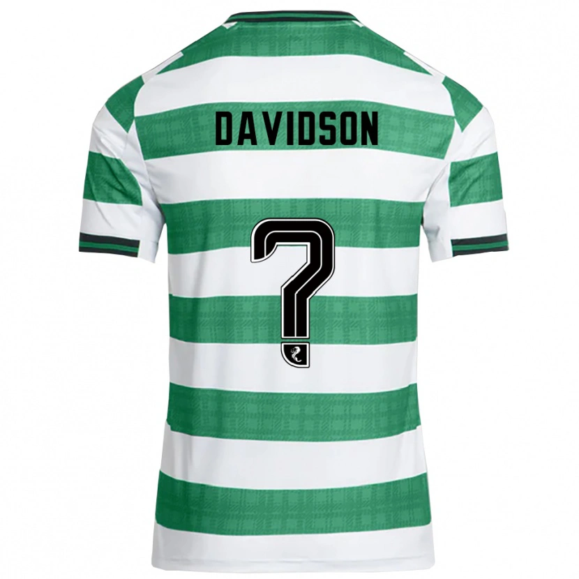 Danxen Bambino Maglia Alasdair Davidson #0 Verde Bianco Kit Gara Home 2025/26 Maglietta