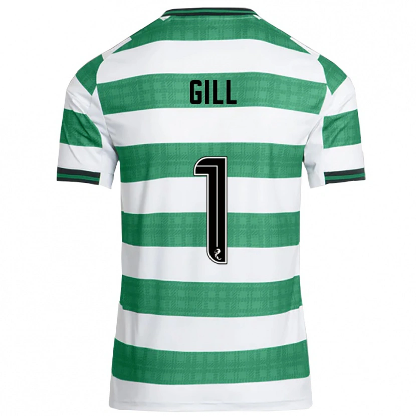 Danxen Bambino Maglia Marcus Gill #1 Verde Bianco Kit Gara Home 2025/26 Maglietta