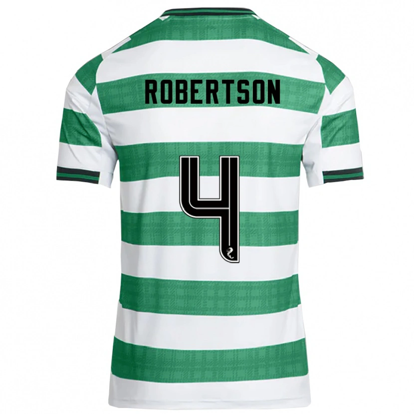 Danxen Bambino Maglia Lisa Robertson #4 Verde Bianco Kit Gara Home 2025/26 Maglietta