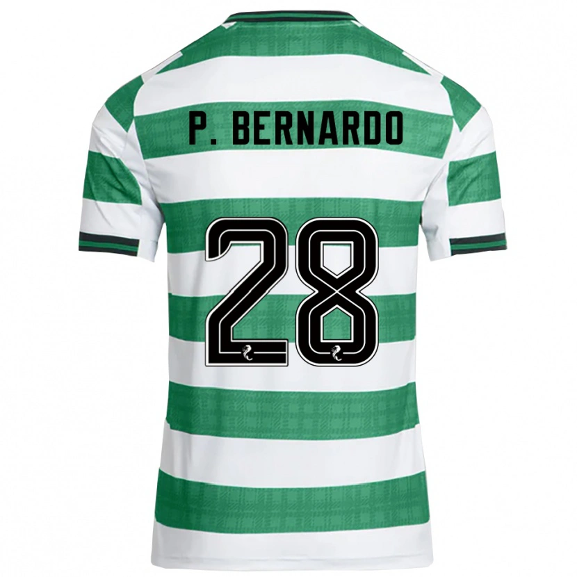 Danxen Bambino Maglia Paulo Bernardo #28 Verde Bianco Kit Gara Home 2025/26 Maglietta