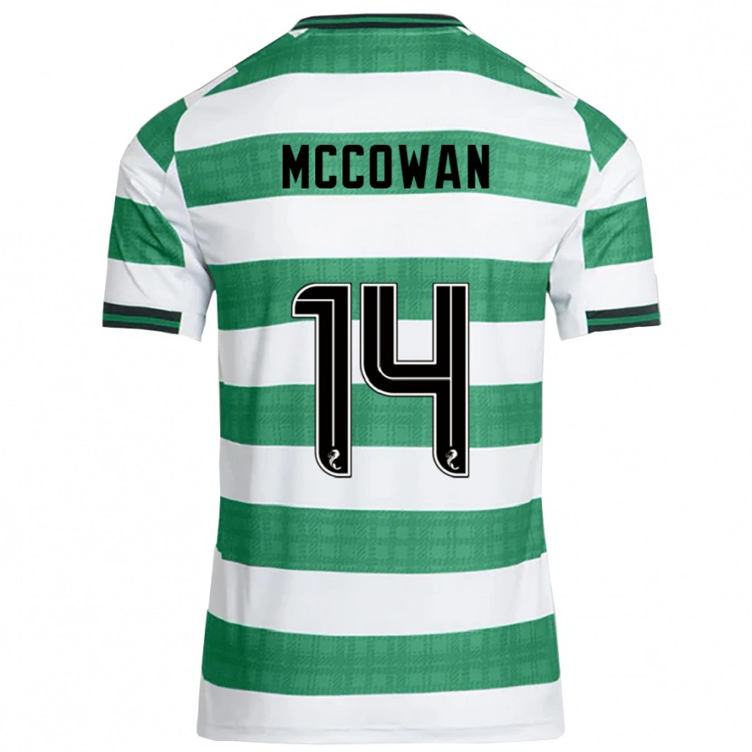 Danxen Bambino Maglia Luke Mccowan #14 Verde Bianco Kit Gara Home 2025/26 Maglietta