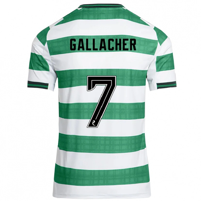 Danxen Bambino Maglia Amy Gallacher #7 Verde Bianco Kit Gara Home 2025/26 Maglietta