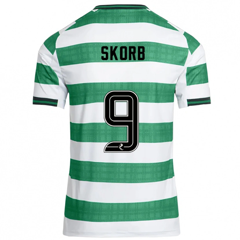 Danxen Bambino Maglia Filip Skorb #9 Verde Bianco Kit Gara Home 2025/26 Maglietta