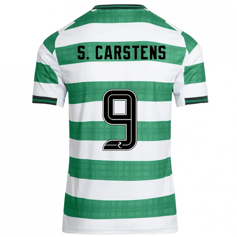 Danxen Bambino Maglia Signe Carstens #9 Verde Bianco Kit Gara Home 2025/26 Maglietta