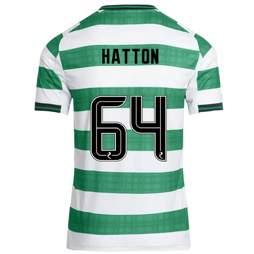 Danxen Bambino Maglia Thomas Hatton #64 Verde Bianco Kit Gara Home 2025/26 Maglietta