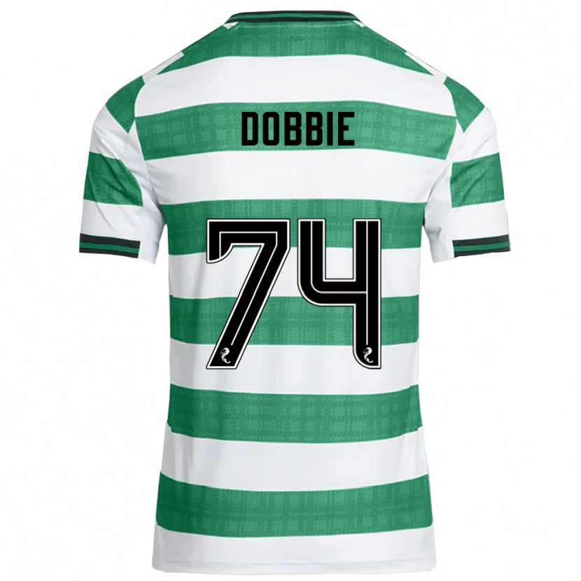 Danxen Bambino Maglia Lewis Dobbie #74 Verde Bianco Kit Gara Home 2025/26 Maglietta