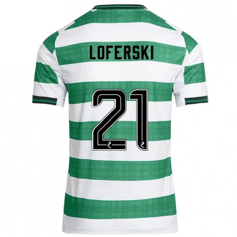 Danxen Bambino Maglia Kit Loferski #21 Verde Bianco Kit Gara Home 2025/26 Maglietta