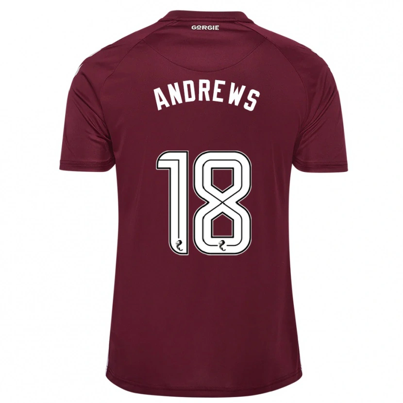 Danxen Bambino Maglia Joely Andrews #18 Bordeaux Bianco Kit Gara Home 2025/26 Maglietta