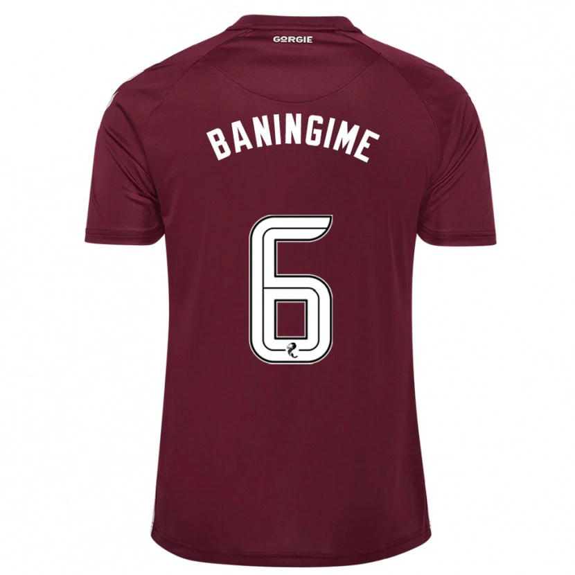 Danxen Bambino Maglia Beni Baningime #6 Bordeaux Bianco Kit Gara Home 2025/26 Maglietta