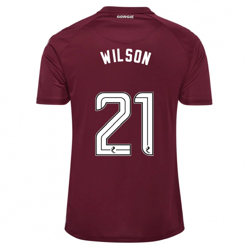 Danxen Bambino Maglia James Wilson #21 Bordeaux Bianco Kit Gara Home 2025/26 Maglietta