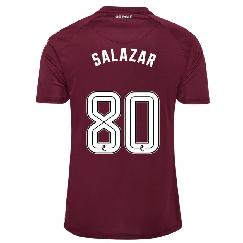 Danxen Bambino Maglia Andrés Salazar #80 Bordeaux Bianco Kit Gara Home 2025/26 Maglietta
