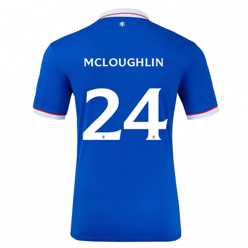 Danxen Bambino Maglia Olivia Mcloughlin #24 Blu Bianco Kit Gara Home 2025/26 Maglietta