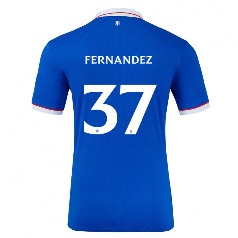 Danxen Bambino Maglia Emmanuel Fernandez #37 Blu Bianco Kit Gara Home 2025/26 Maglietta