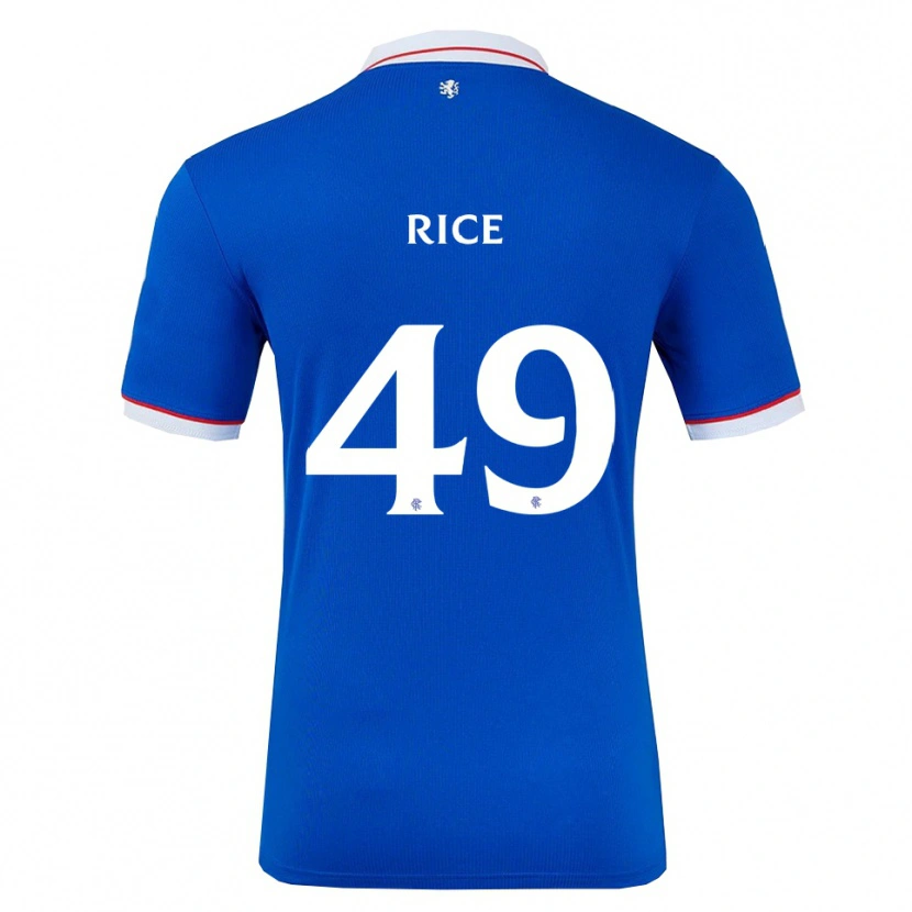 Danxen Bambino Maglia Bailey Rice #49 Blu Bianco Kit Gara Home 2025/26 Maglietta