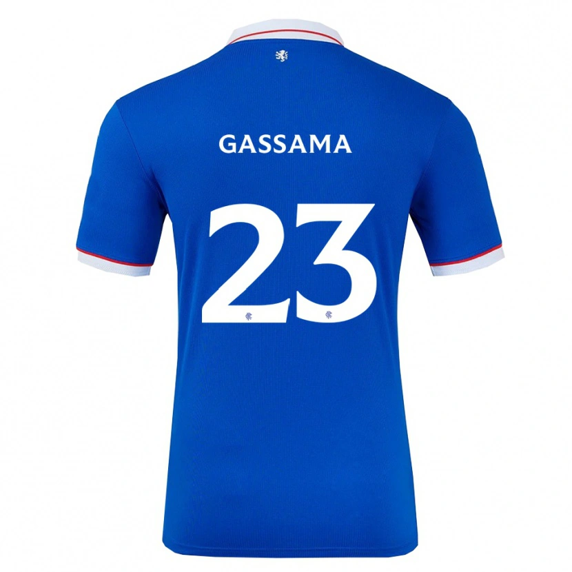 Danxen Bambino Maglia Djeidi Gassama #23 Blu Bianco Kit Gara Home 2025/26 Maglietta
