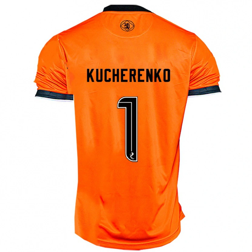 Danxen Bambino Maglia Yevgeniy Kucherenko #1 Arancione Nero Kit Gara Home 2025/26 Maglietta