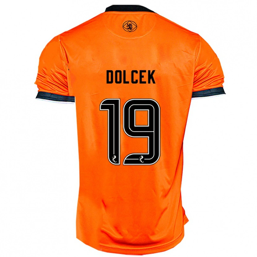 Danxen Bambino Maglia Ivan Dolcek #19 Arancione Nero Kit Gara Home 2025/26 Maglietta