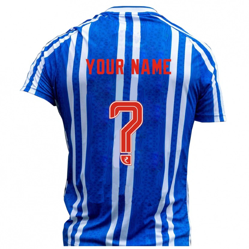 Danxen Bambino Maglia Il Tuo Nome #0 Blu Bianco Kit Gara Home 2025/26 Maglietta