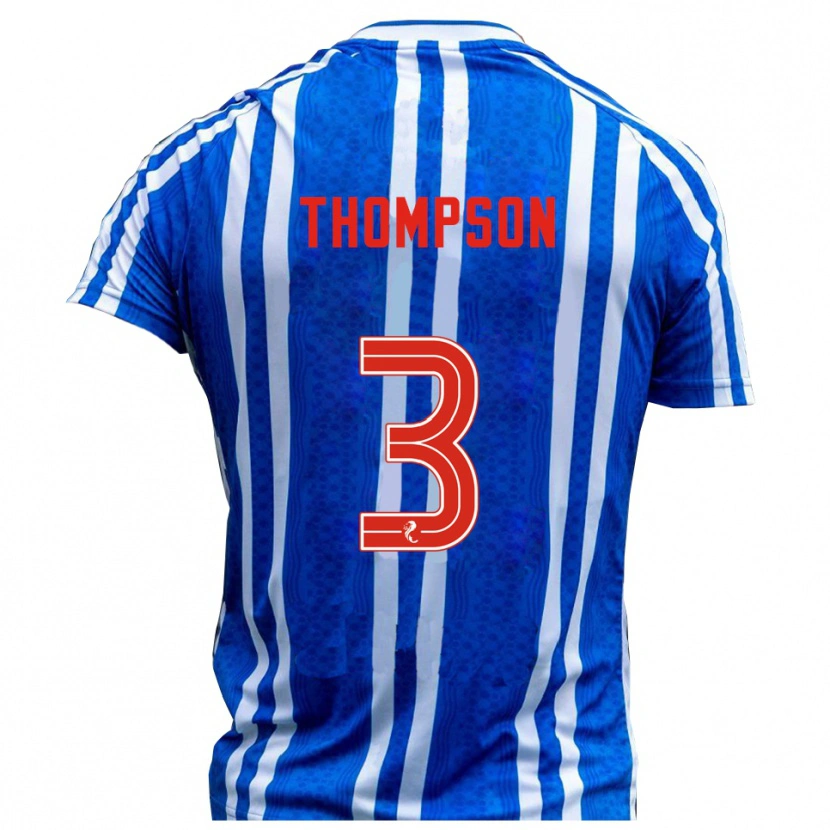 Danxen Bambino Maglia Dominic Thompson #3 Blu Bianco Kit Gara Home 2025/26 Maglietta