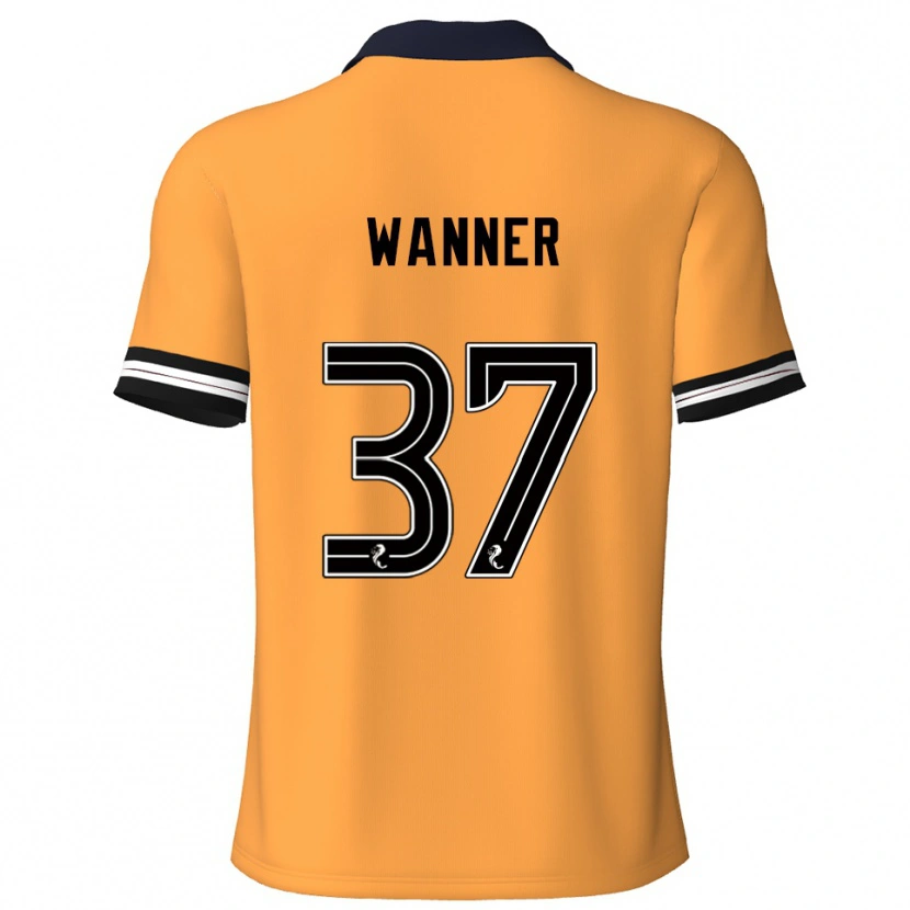 Danxen Bambino Maglia Jannik Wanner #37 Giallo Nero Kit Gara Home 2025/26 Maglietta