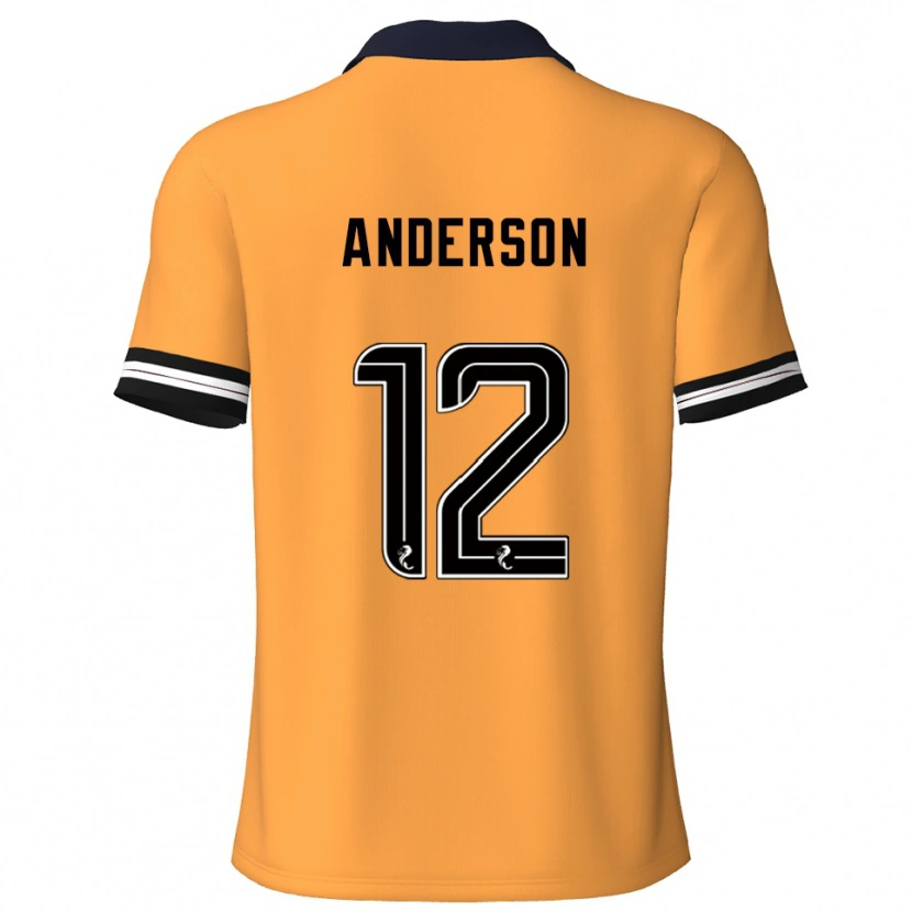 Danxen Bambino Maglia Rhys Anderson #12 Giallo Nero Kit Gara Home 2025/26 Maglietta