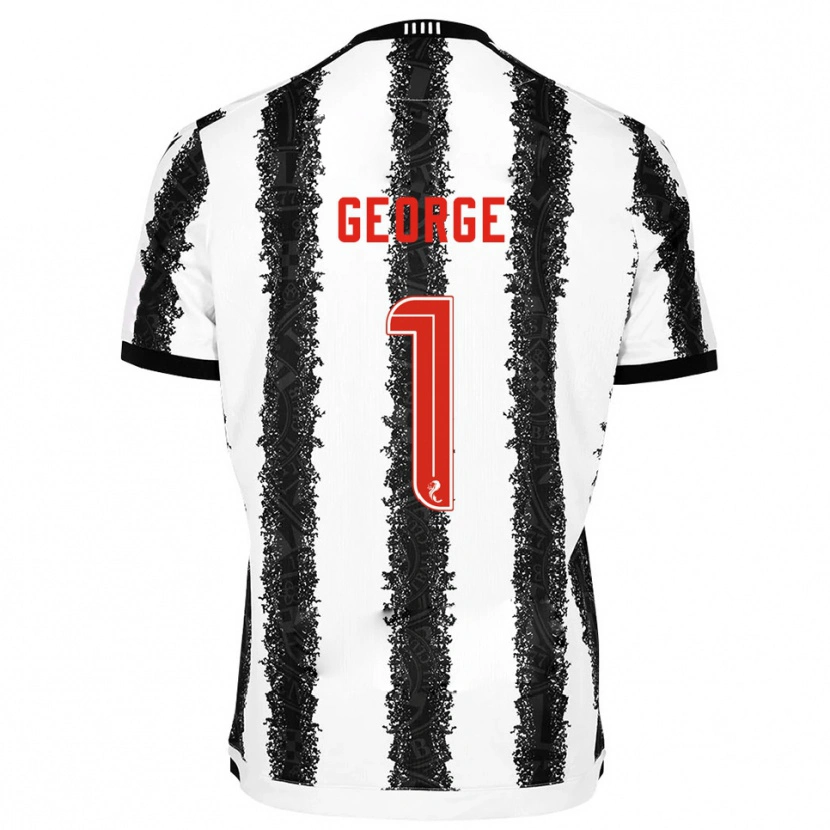 Danxen Bambino Maglia Shamal George #1 Bianco Nero Kit Gara Home 2025/26 Maglietta