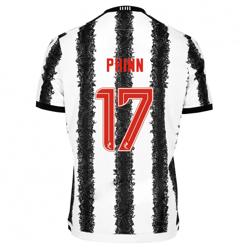 Danxen Bambino Maglia Shaun Phinn #17 Bianco Nero Kit Gara Home 2025/26 Maglietta