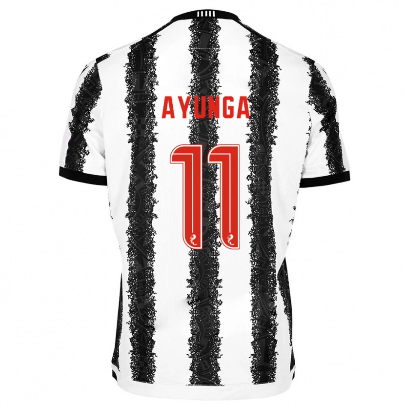 Danxen Bambino Maglia Jonah Ayunga #11 Bianco Nero Kit Gara Home 2025/26 Maglietta