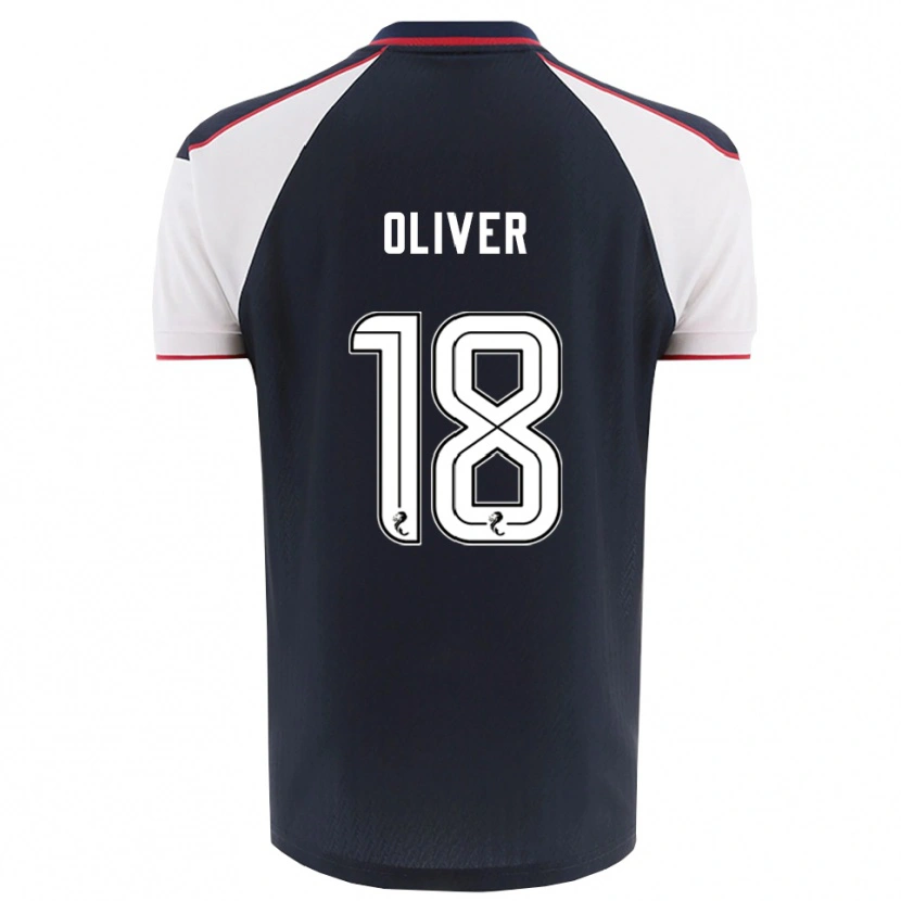 Danxen Bambino Maglia Gary Oliver #18 Blu Navy Bianco Kit Gara Home 2025/26 Maglietta