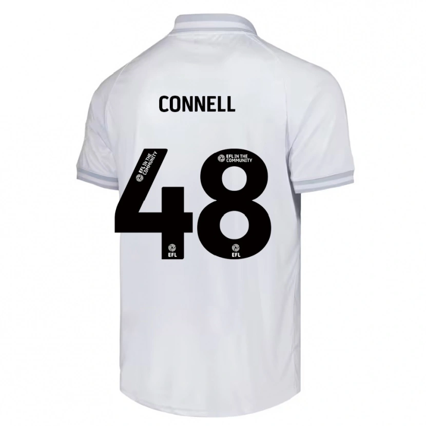 Danxen Bambino Maglia Luca Connell #48 Bianco Grigio Nero Kit Gara Away 2025/26 Maglietta