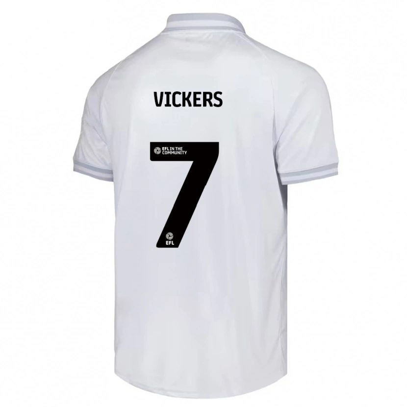 Danxen Bambino Maglia Caylan Vickers #7 Bianco Grigio Nero Kit Gara Away 2025/26 Maglietta