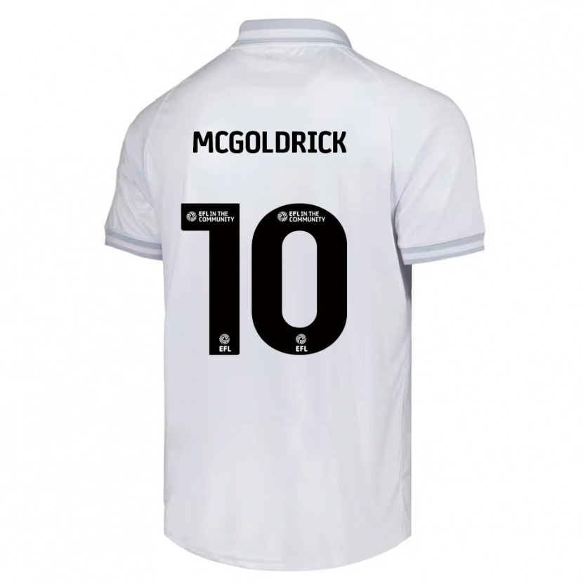 Danxen Bambino Maglia David Mcgoldrick #10 Bianco Grigio Nero Kit Gara Away 2025/26 Maglietta