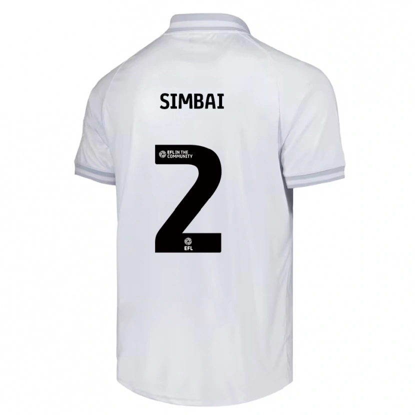 Danxen Bambino Maglia Kingston Simbai #2 Bianco Grigio Nero Kit Gara Away 2025/26 Maglietta