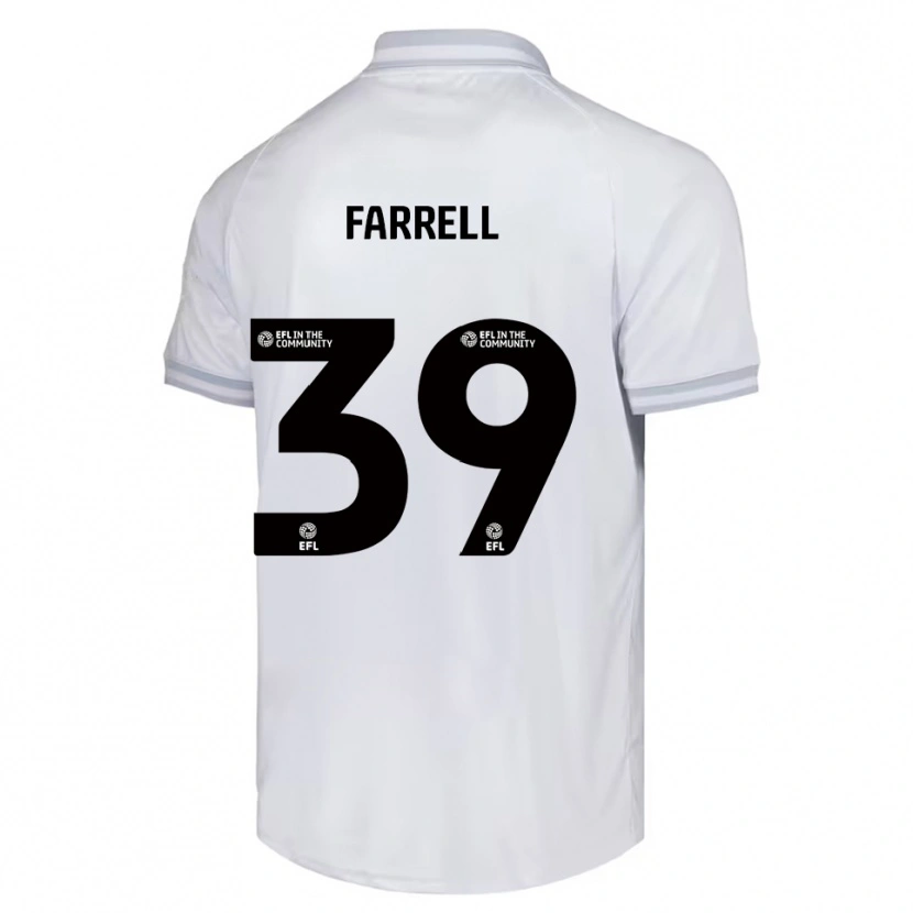 Danxen Bambino Maglia Leo Farrell #39 Bianco Grigio Nero Kit Gara Away 2025/26 Maglietta