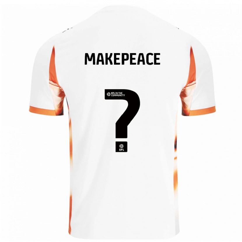 Danxen Bambino Maglia Isla Makepeace #0 Bianco Arancione Nero Kit Gara Away 2025/26 Maglietta