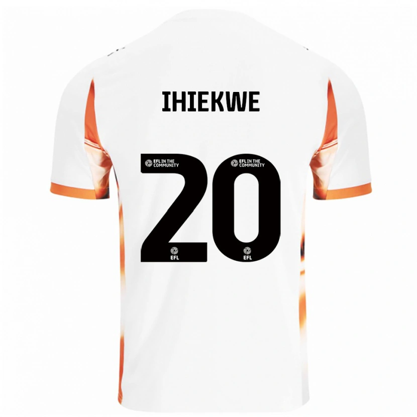 Danxen Bambino Maglia Michael Ihiekwe #20 Bianco Arancione Nero Kit Gara Away 2025/26 Maglietta