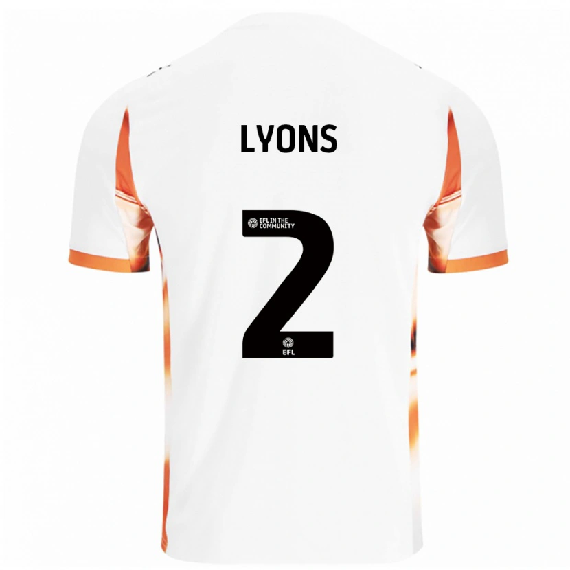 Danxen Bambino Maglia Andy Lyons #2 Bianco Arancione Nero Kit Gara Away 2025/26 Maglietta