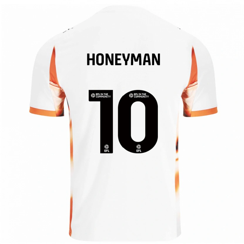 Danxen Bambino Maglia George Honeyman #10 Bianco Arancione Nero Kit Gara Away 2025/26 Maglietta