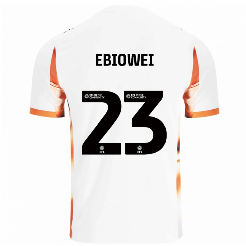Danxen Bambino Maglia Malcolm Ebiowei #23 Bianco Arancione Nero Kit Gara Away 2025/26 Maglietta