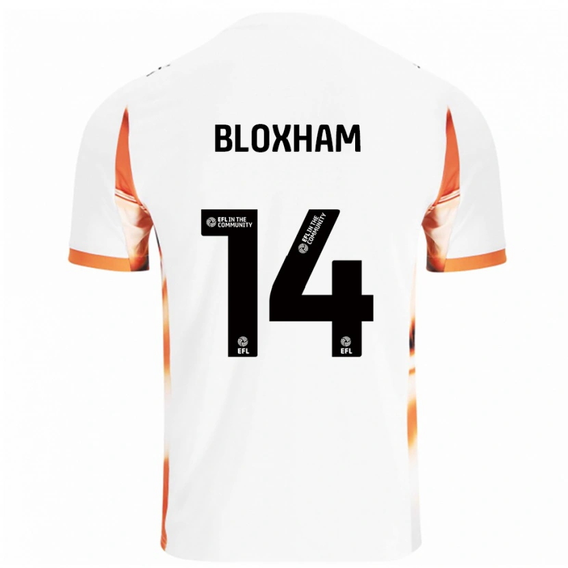 Danxen Bambino Maglia Tom Bloxham #14 Bianco Arancione Nero Kit Gara Away 2025/26 Maglietta